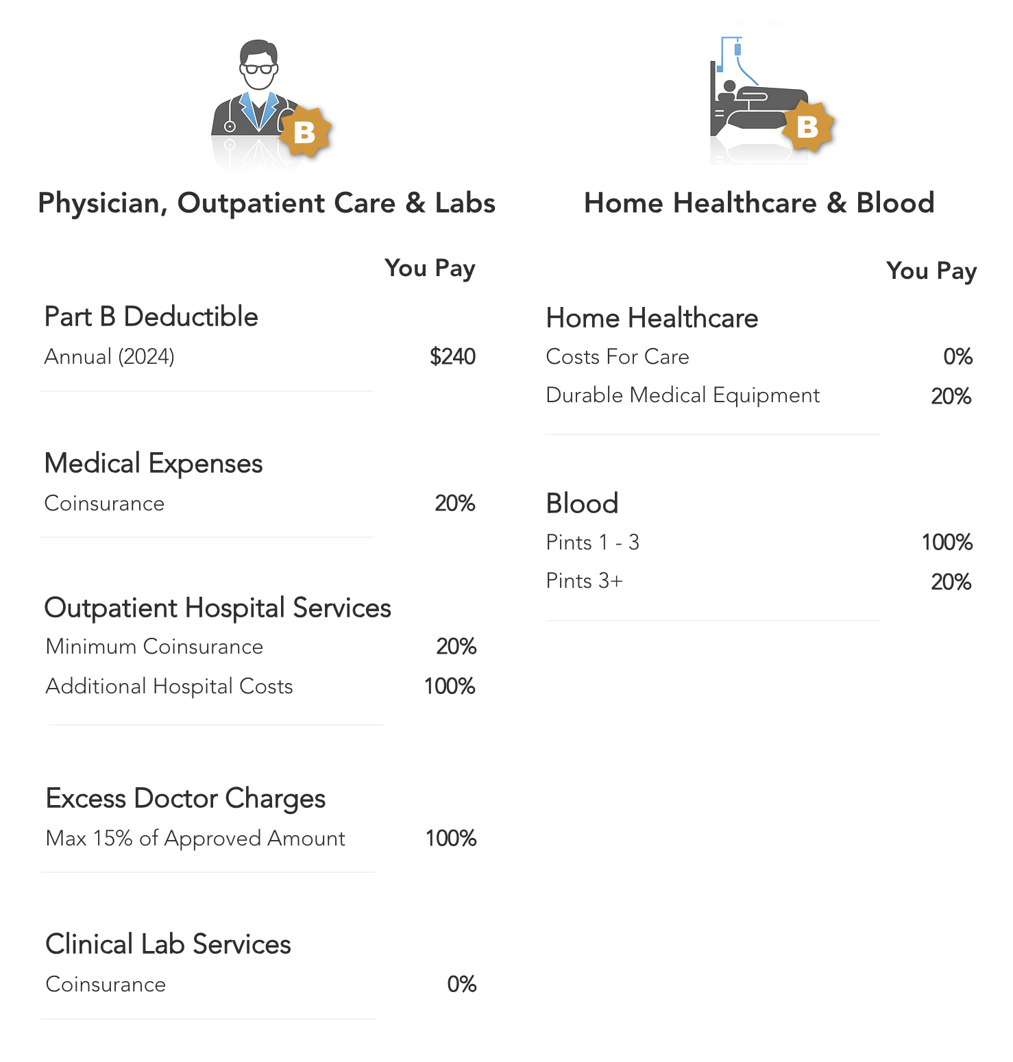 Diagram explaining Medicare Part B coverage for Jacksonville, FL beneficiaries.